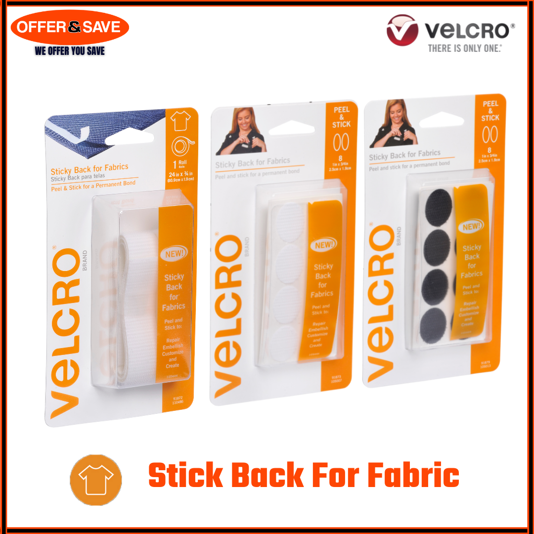 [60.9CM X 1.9CM][2.5CM X 1.9CM] VELCRO® Brand Sticky Back for Fabrics Tape