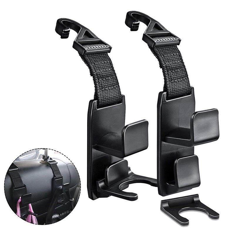 2PCS Car Back Seat Headrest Hanger Holder Hooks for Purse Grocery Bag Cloth Coat Bottle Convenient Universal Vehicle Trunk